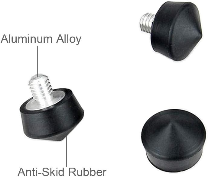 Foto&Tech 3/8" 3/8"-16 30mm 40mm (3 Universal Anti-Slip Rubber Foot Spike Compatible with Andoer Benro Gitzo Induro