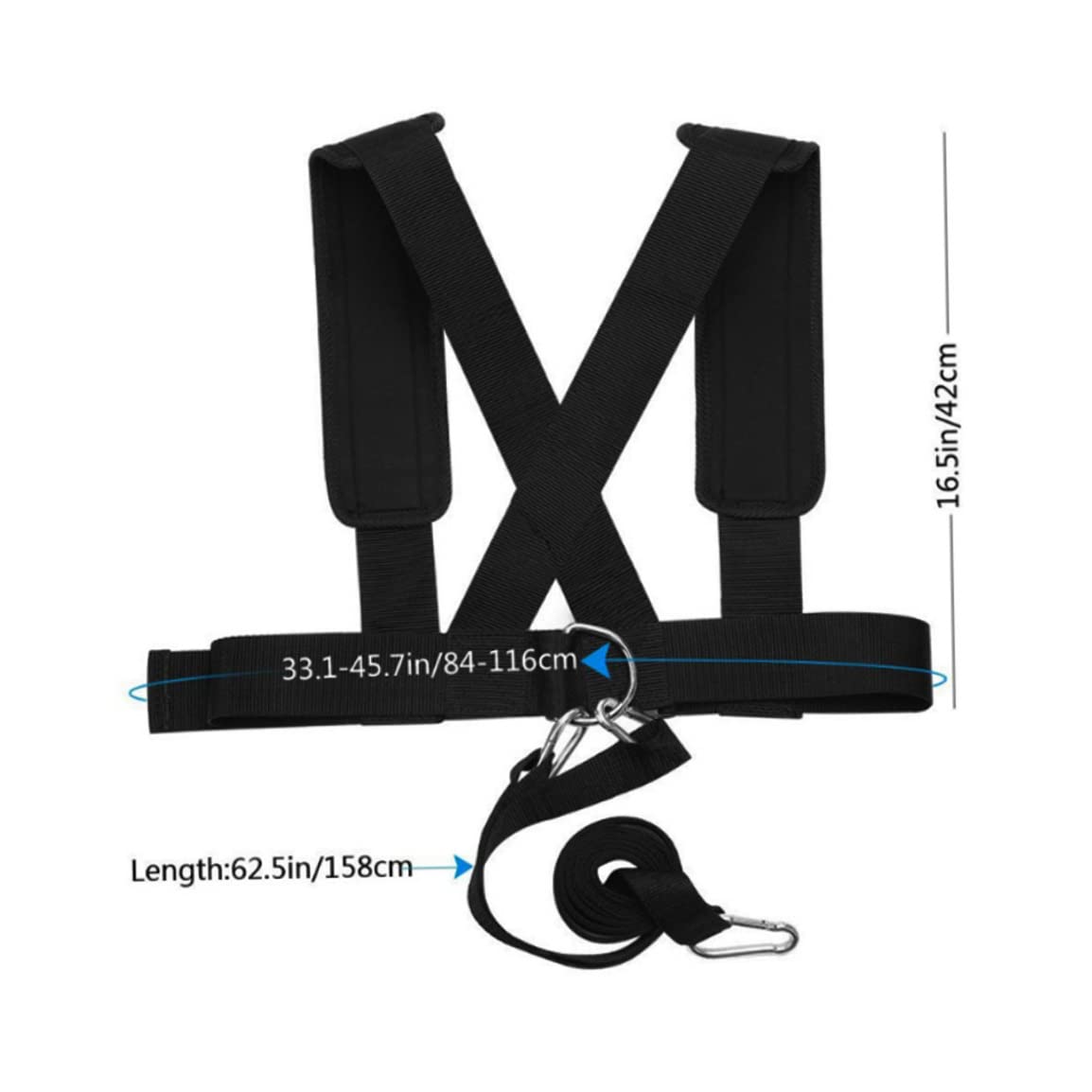 Sled Harness Tire Pulling Speed Resistance Power Belt Adjustable Weight Trainer with Pull Strap, Resistance Bands Bands