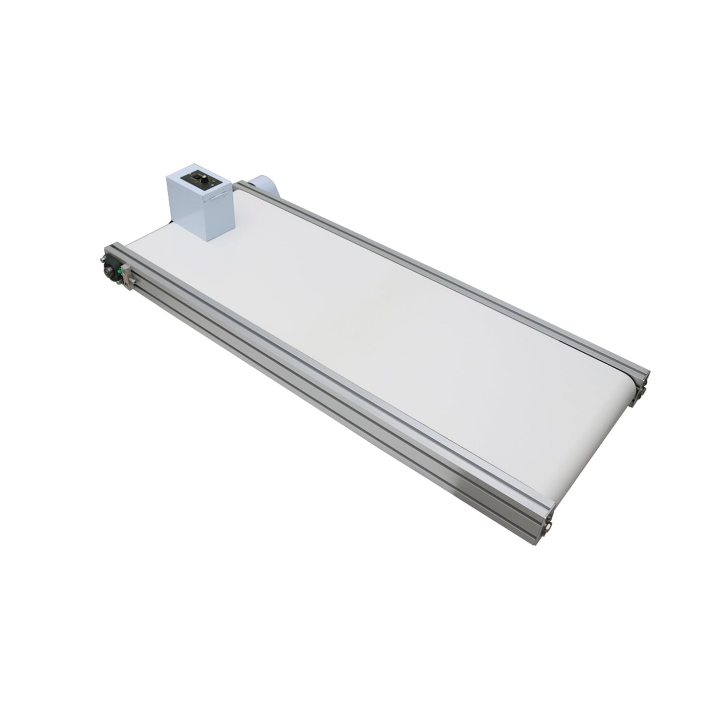 BREVELTION 59inch PVC Belt Conveyor Aluminum Belt Conveyor Industrial Transport Equipment 110V 120W 7.9inch Wide White