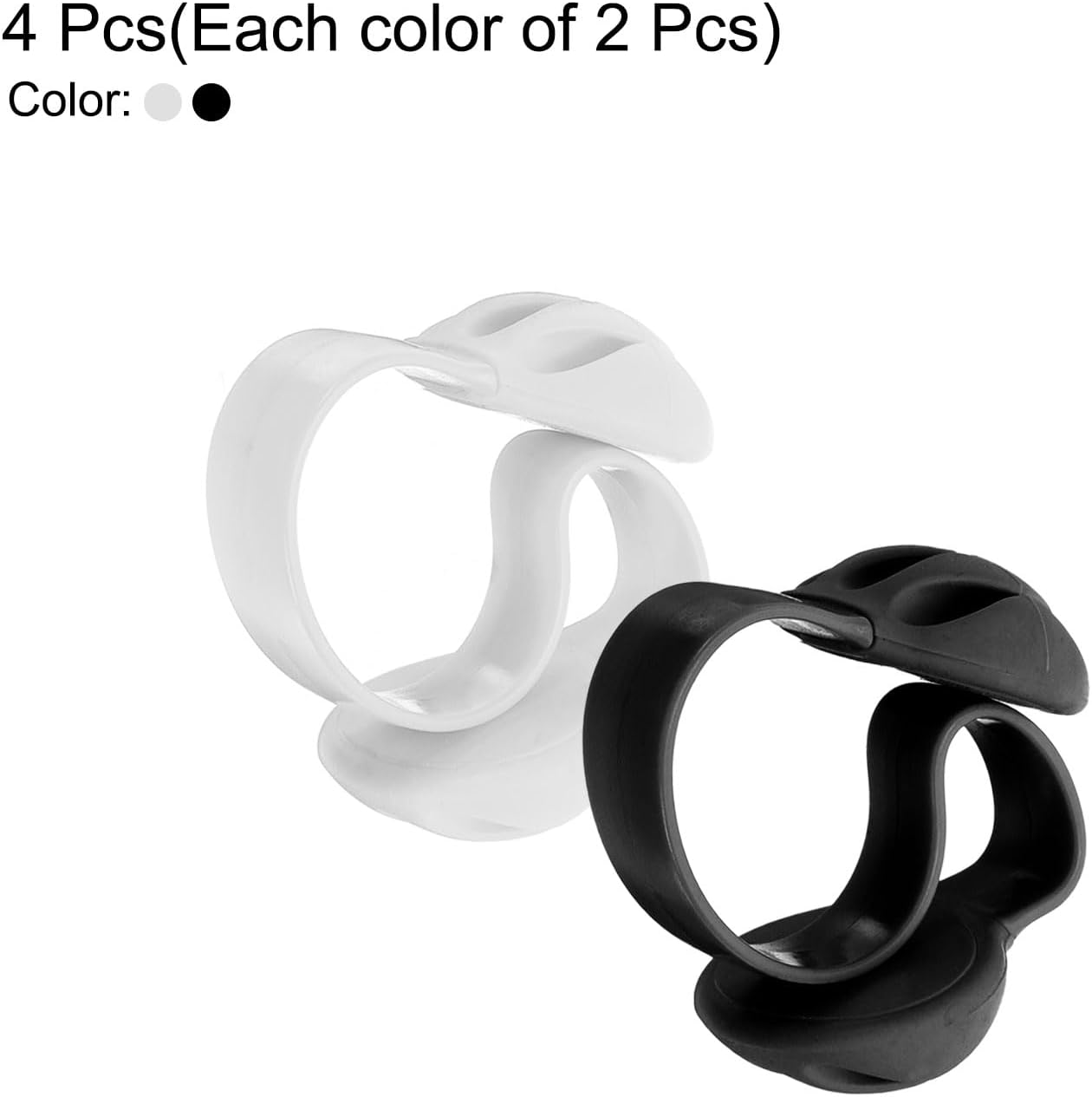 HARFINGTON 4pcs 2 Cable Clips Non-Adhesive "S" Shape Cable Management for Cord Organizer Cable Clips Bedroom Nightstand