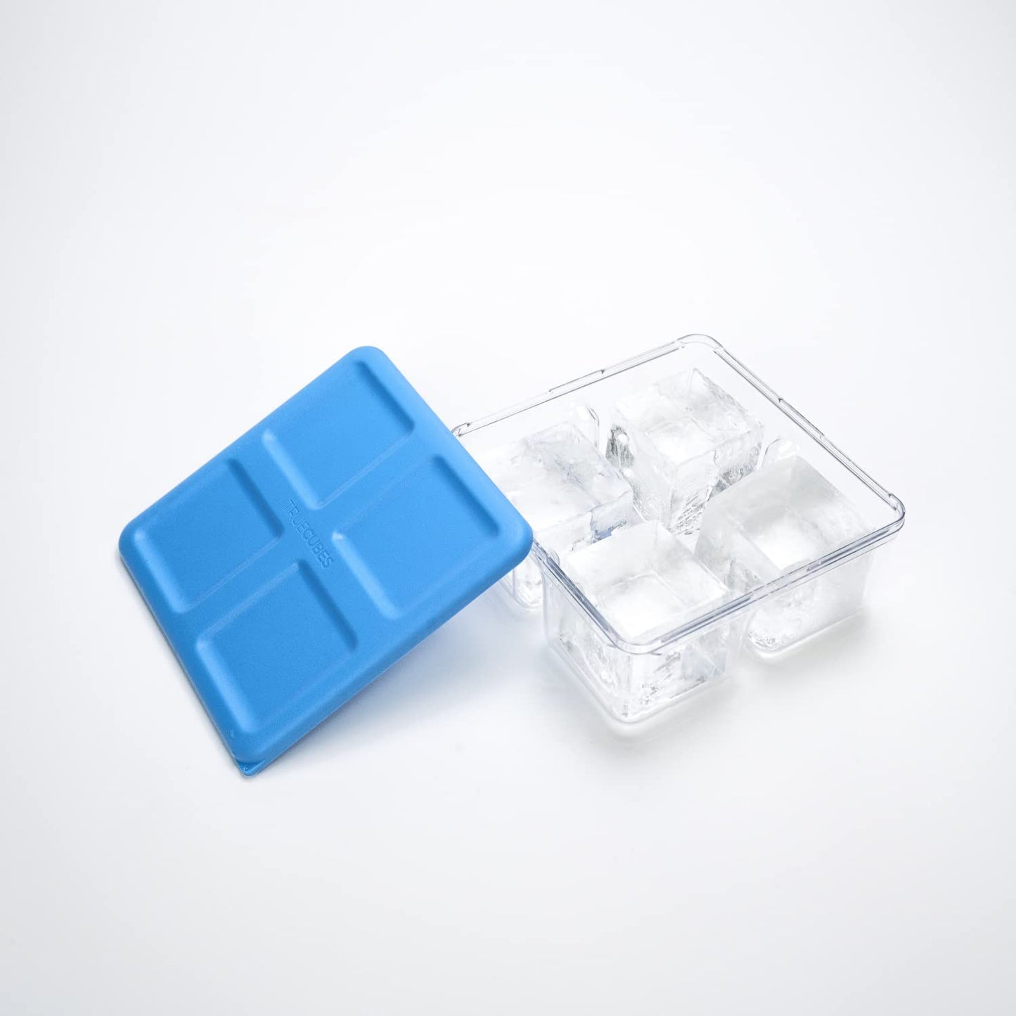 True Cubes Crystal Clear Ice Tray with Lid – Stackable 2"x2"x2" Mold for Space-Saving, Sturdy, Bartender-Quality Ice – Perfect for Cocktails, Whiskey, and Drinks at Home, Ready-to-Serve Convenience