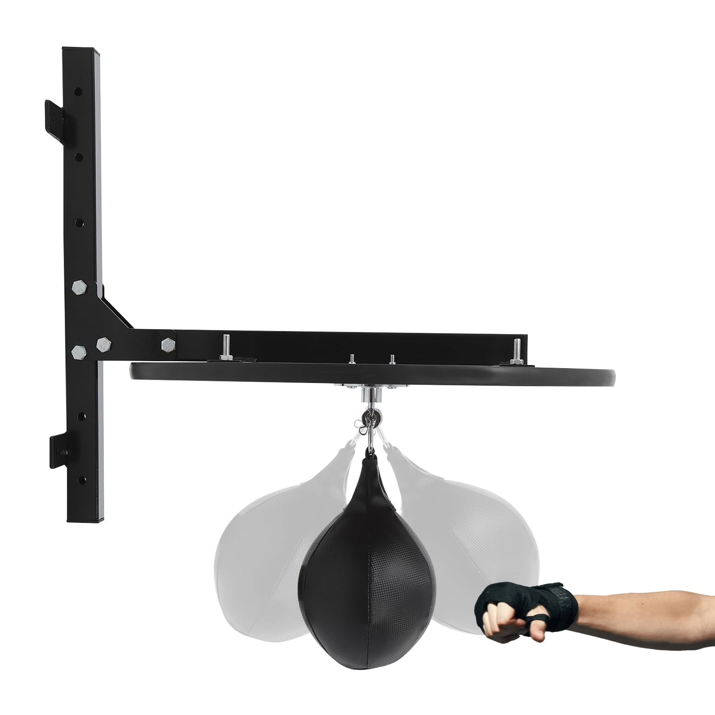 GUIAFUHYE Heavy Duty Adjustable Speed Bag Platform Kit, Height Wall Mount Professional Fitness Ball Boxing Reaction Training Kit with Shackle Swivel (Log Color)