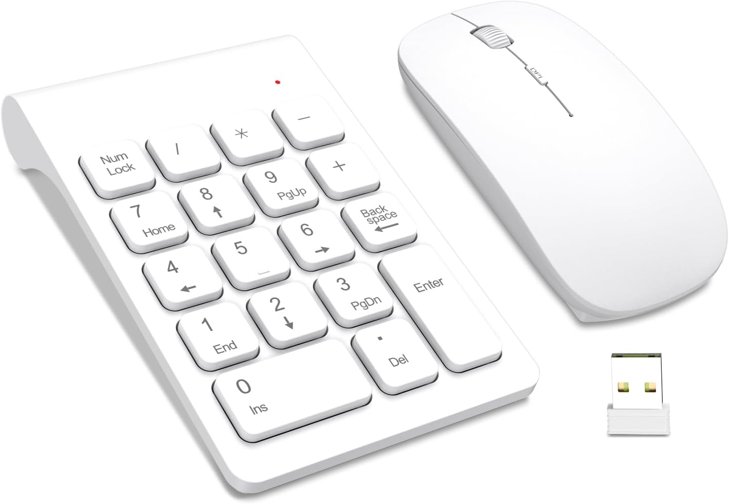 TRELC 2.4G 18 Accounting Wireless Numeric Keypad, Mini Keys Number Pad, Portable Silent Financial Numeric Keypad