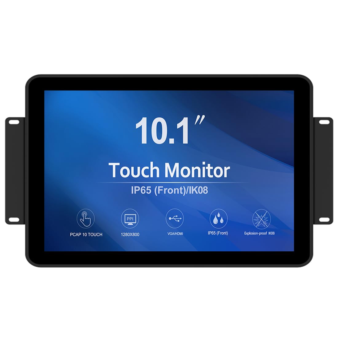 GreenTouch 10.1 inch 10 Points Front Waterproof Industrial Open Frame PCAP Touch Screen LCD Display Monitor 1280x800 Black