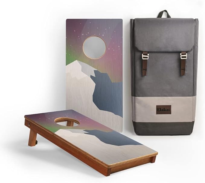 Elakai National Parks Series Premium Travel Cornhole Boards with Carry Case Backpack 1x2