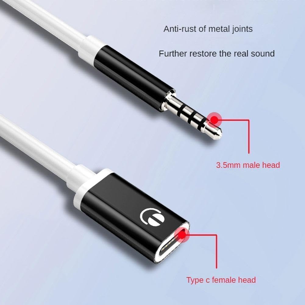 Zenarao 3.5mm MP3 Male to USB C Female Audio Adapter, Only Analog Audio Aux Jack Cable for Smartphone Laptop Tablet