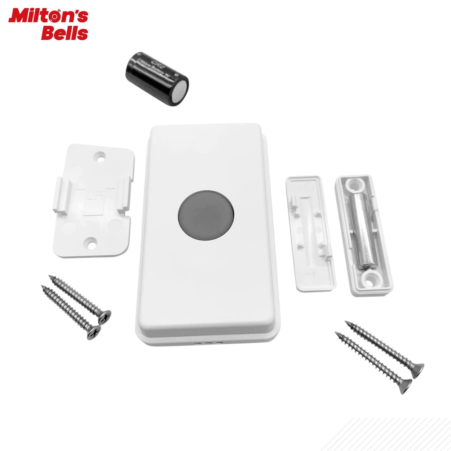 Milton’s Bells Warehouse Door Chime and Strobe Light Kit - Commercial grade wireless doorbell chime system, flashing strobe light - Ideal for noisy environments