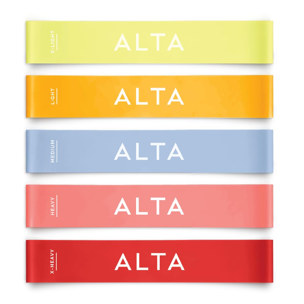 ALTA Mini Loop Bands for Exercise - Premium Durable Latex - Small Resistance Bands for Women, Booty Bands for Working Out, Leg Stretch Loops for Physical Therapy, Pilates Exercise Mini Bands Set