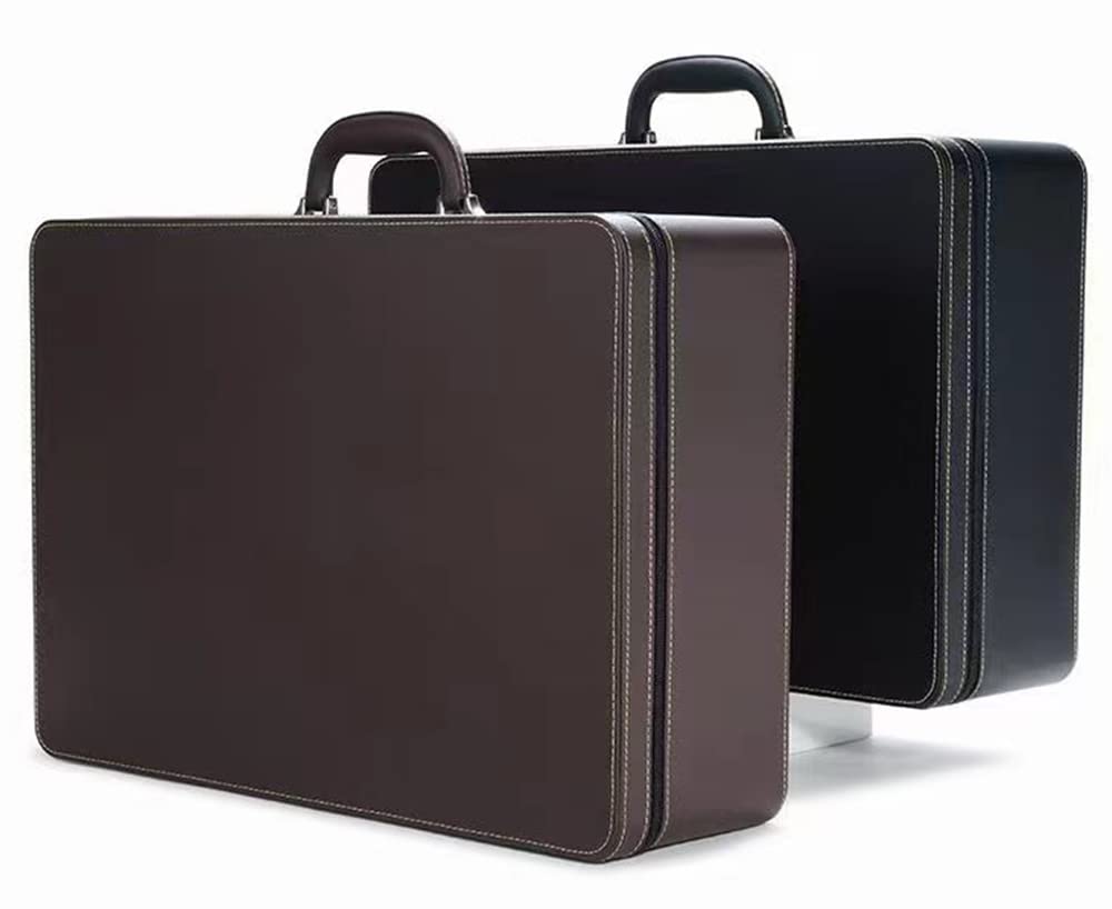 SANSREPONSE Jewelry Trays stacks Carriable with Handle Zipper Box Organizer Faux-Leather Accessory Case Storage(L6 Layers)