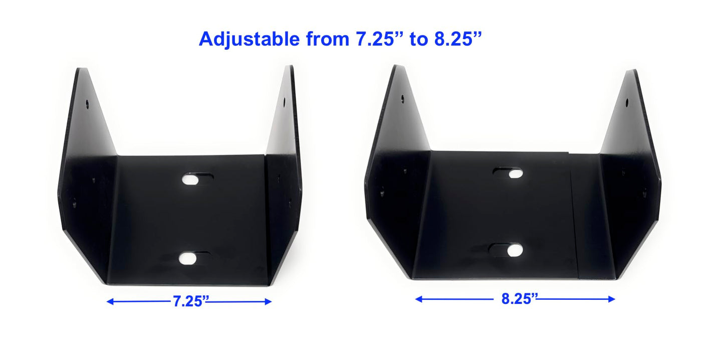 J.H. Yoder Timbers 8x8 Post Beam Base Kit - Black Powder-Coated Heavy Duty 7 Gauge Aluminum - Adjustable 7.25" - 8.25" - Hidden Concrete Anchors - Includes All Hardware - 2 Pack - Made in the USA