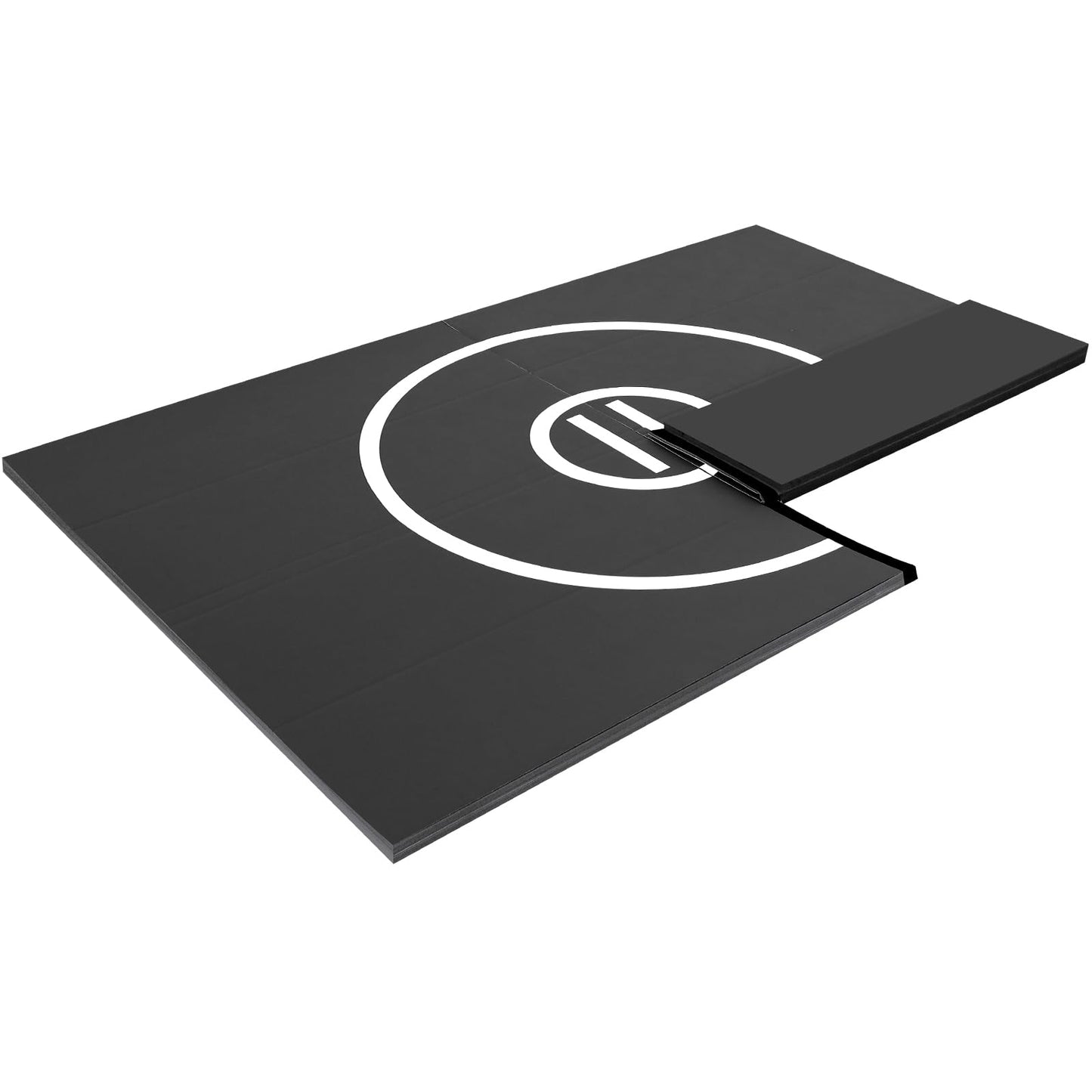 KIKILIVE Wrestling Mat Large 10x6.6FT for Home Workout, High-Density XPE Foam Training Mat for MMA Exercise Yoga, 1.2inch Thicken Folding Gym Mat for Tumbling Grappling Boxing Taekwondo Cheerleading, Black
