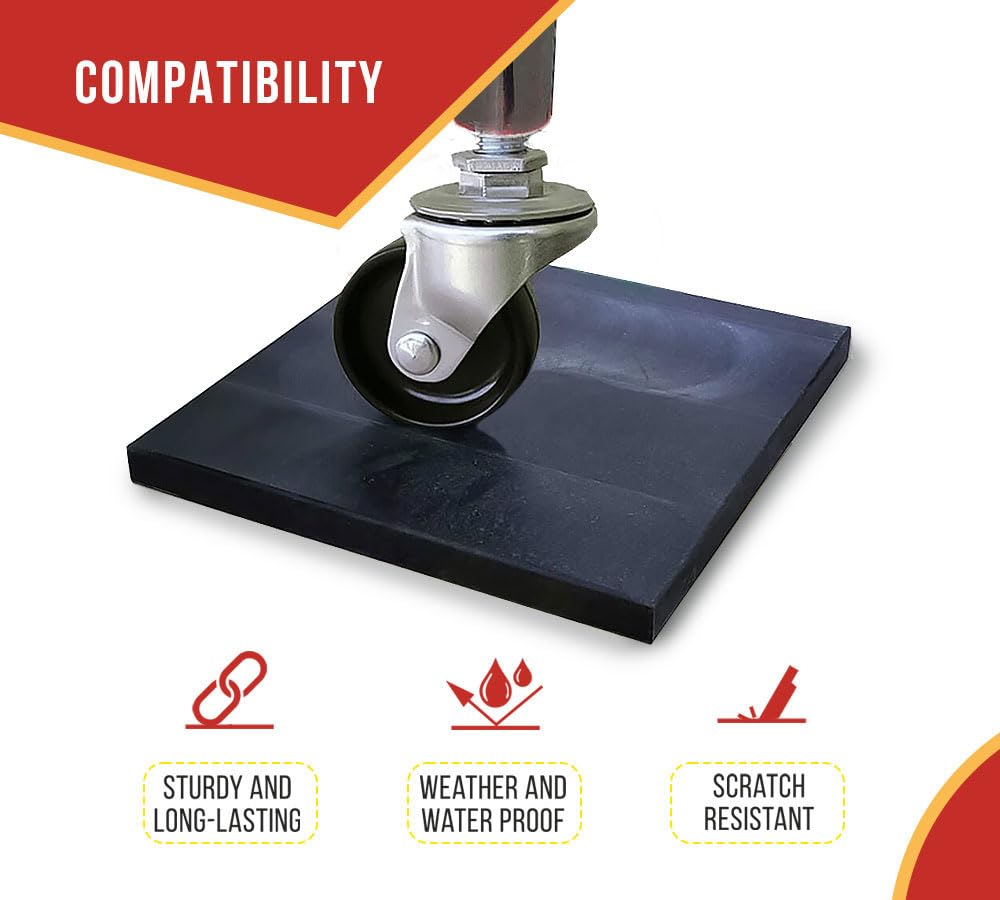 Mytee Products 4 - Pack 16"x16"x1" Thick Outrigger Pad for RV with Ergonomic Handle - High-Density Black Stabilizing Jack Landing Pad for Crane, Wrecker, Tow Truck, RVs