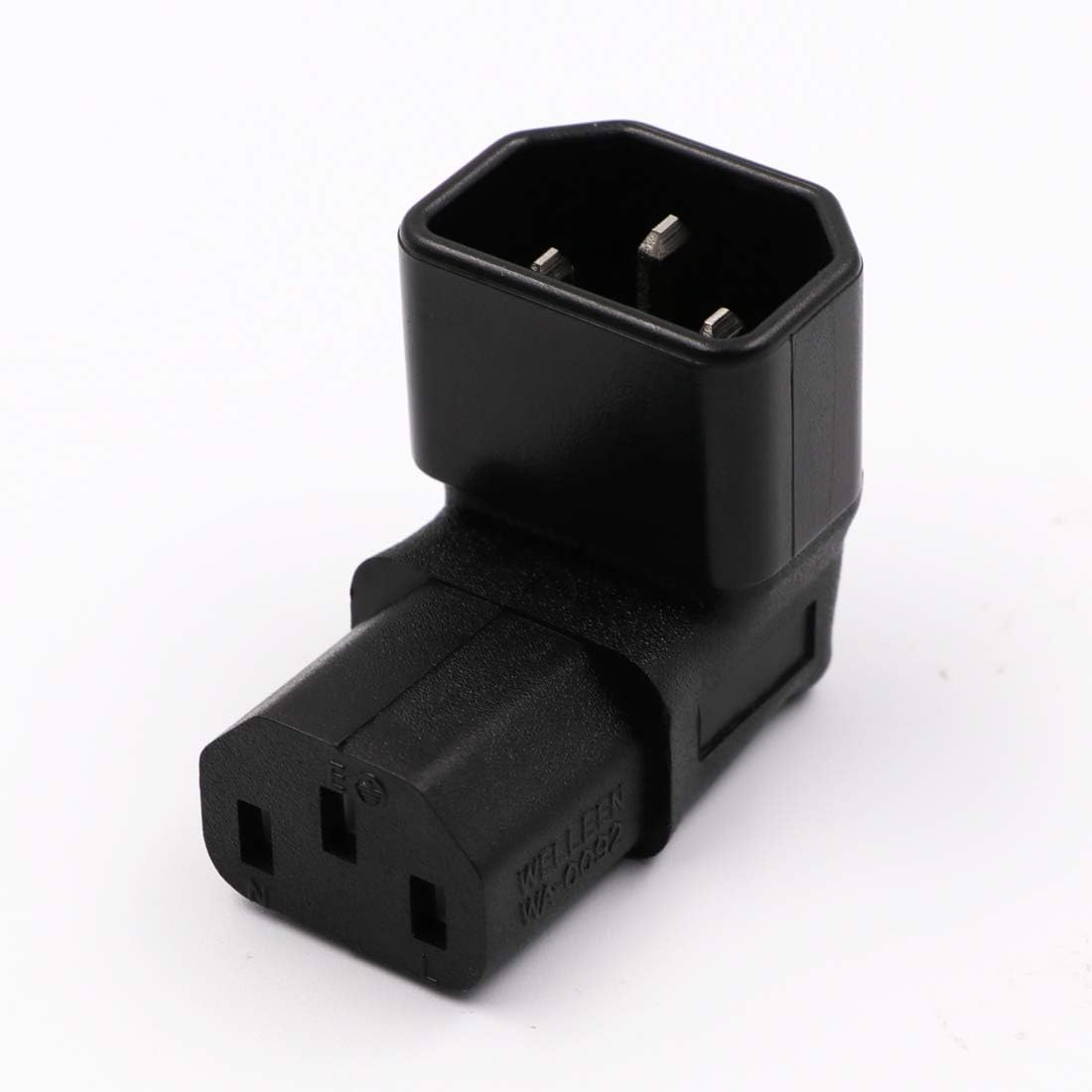 WYMECT C14 C13 90 2 Pack IEC to Power Adapter PDU Plug/Socket Up Degree for LCD Wall Mount TV