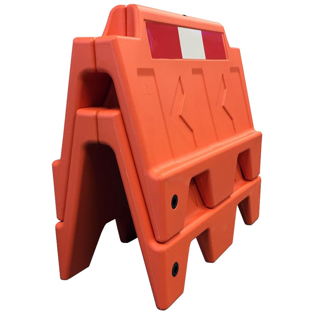 Electriduct Stackable Water Fillable Traffic Safety Plastic Barricade 3 Feet Orange Polyethylene Vehicle Portable Barrier - Pack of 4