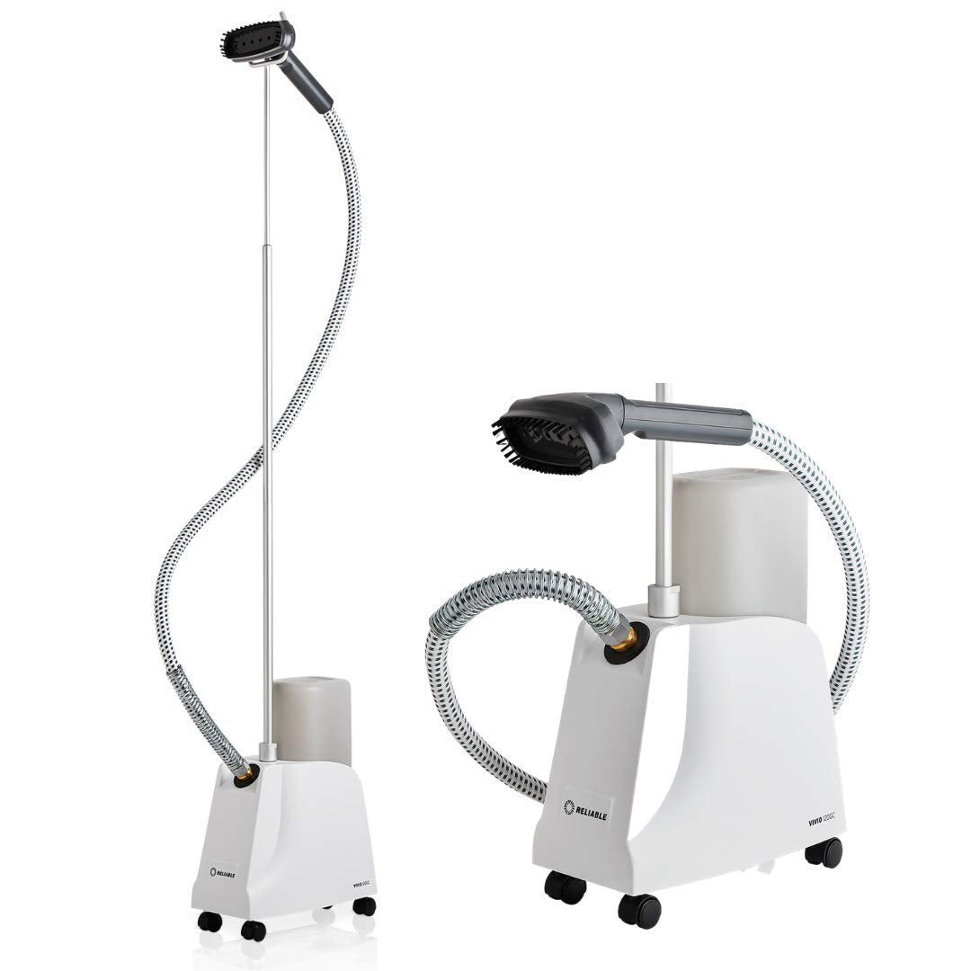 Reliable VIVIO 120GC Garment Steamer - 1300W Professional Steamer for Clothes with Fabric Brush, Standing Garment Steamer with Fabric Covered Steam Hose, 2 Hours Continuous Steam 2 Minute Heat-Up Time