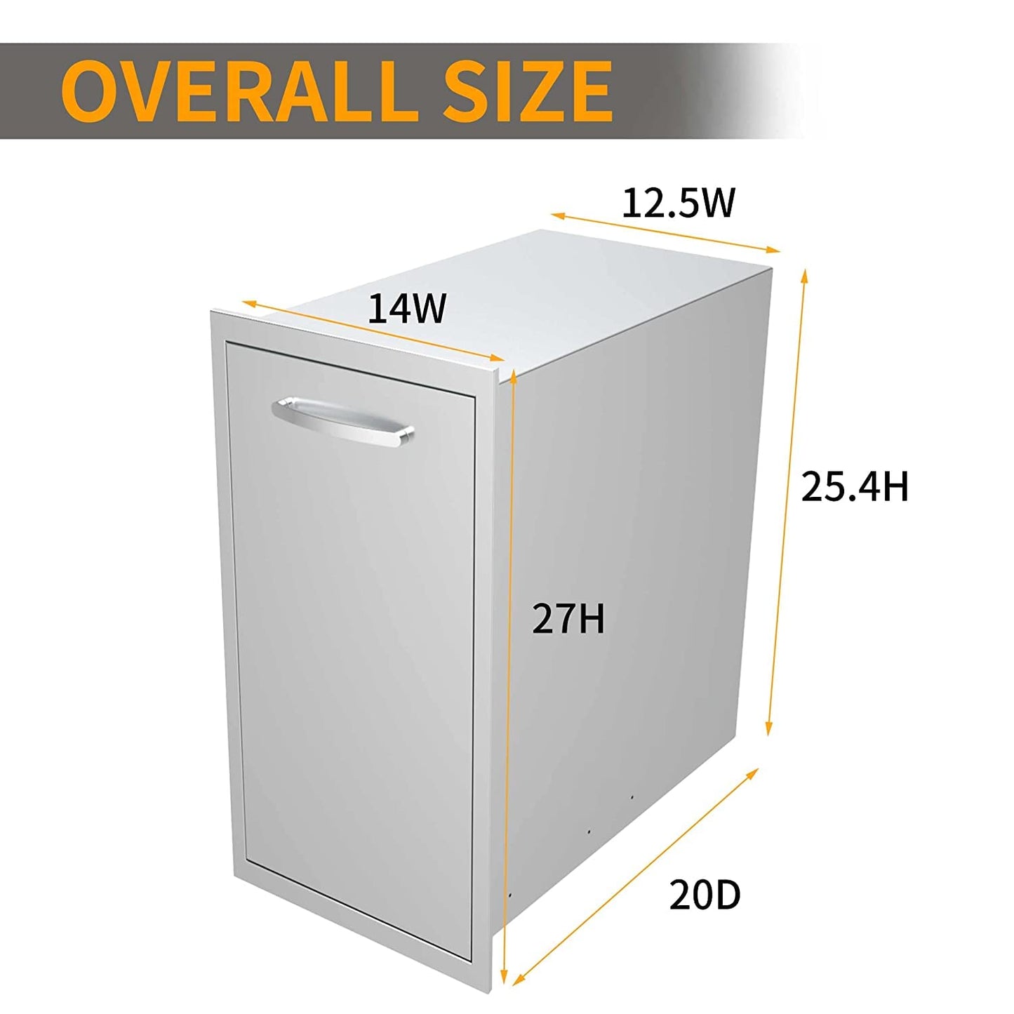 RAILEN 18" W x 24" H x 23" D Outdoor Kitchen Drawers Flush Mount Access BBQ Island Drawers for Outdoor Kitchens or BBQ Island Patio Grill Station W/O Handles