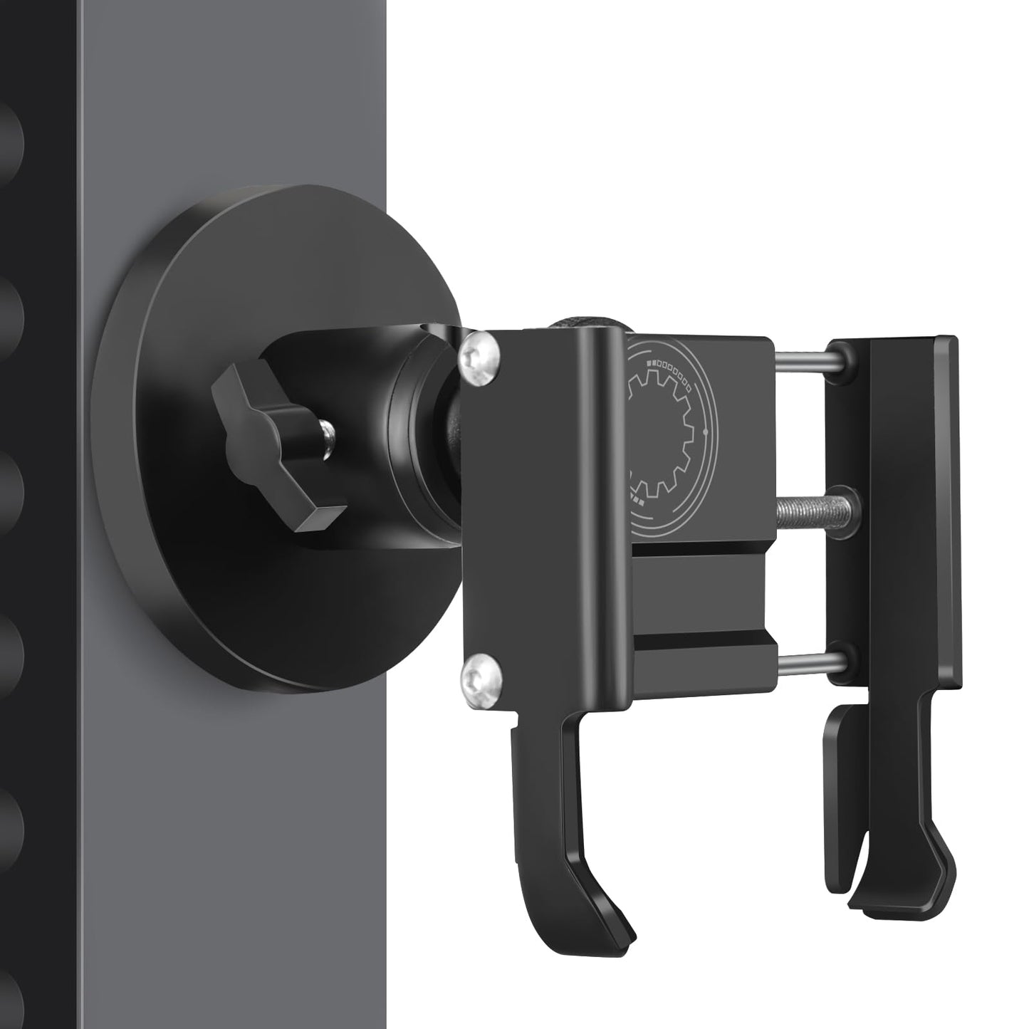 Vinkqiado Gym Magnetic Phone Holder, All Metal Magnet Base Phone Mount for Gym Equipment, Tractor, Refrigerator, Forklift, or Any Ferrous Metal Surface, Compatible with All Smartphones (Large Base)