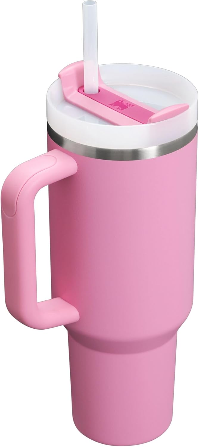 STANLEY Quencher H2.0 Tumbler - 40 oz Insulated Stainless Steel Cup with Handle & Straw | BPA-Free | Peony