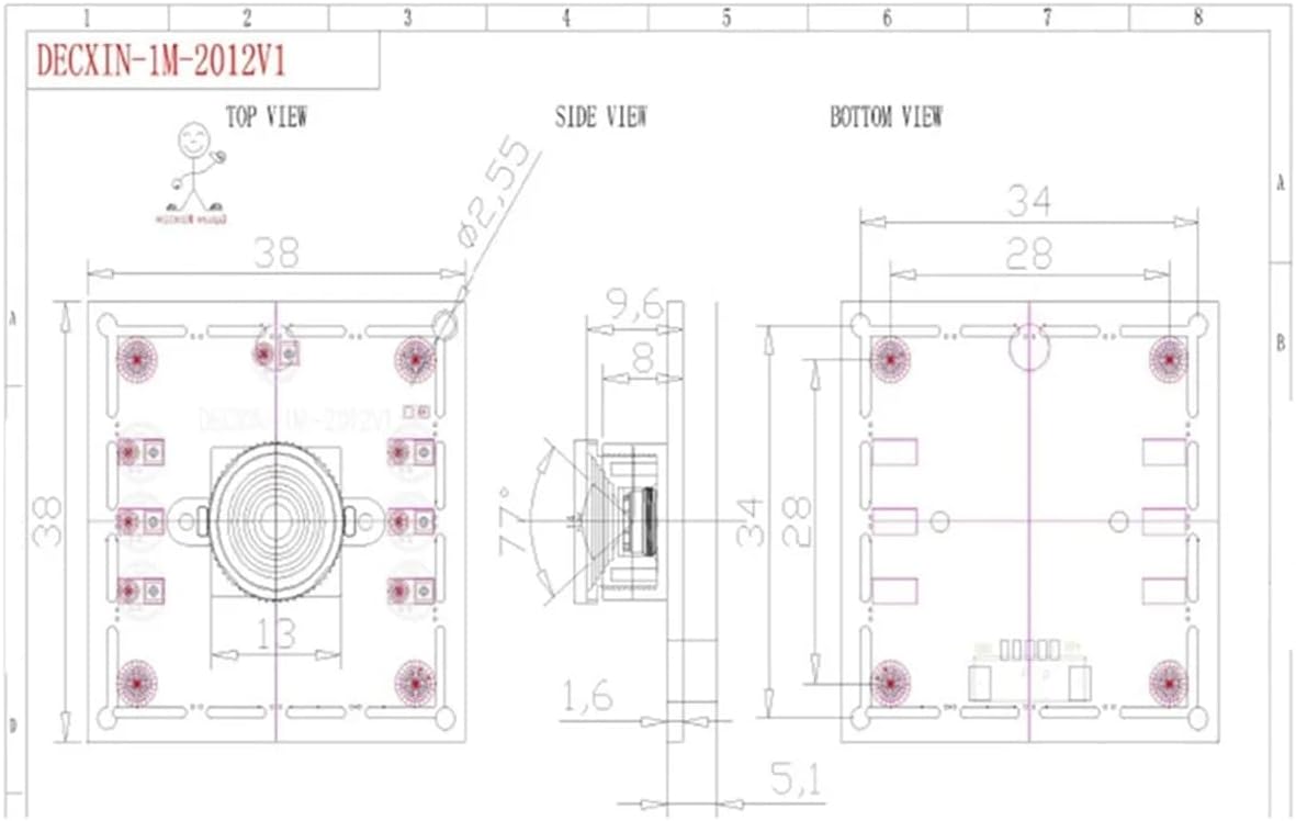Sevilinlu 3PCS OV9732, 100 1MP 1280x720 Win7/8/10/MAC USB Camera Module Degree Without Deformity, Free Driver