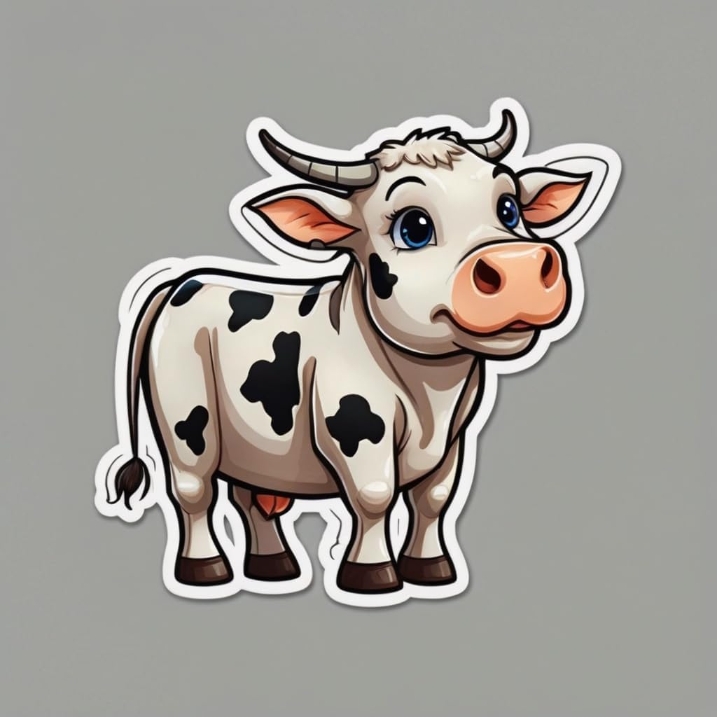 Acatalepsy Sticker 2in, 35) Cute Dairy Cow Stickers for Water Bottle Waterproof Vinyl Kawaii Animal Stickers for Laptop
