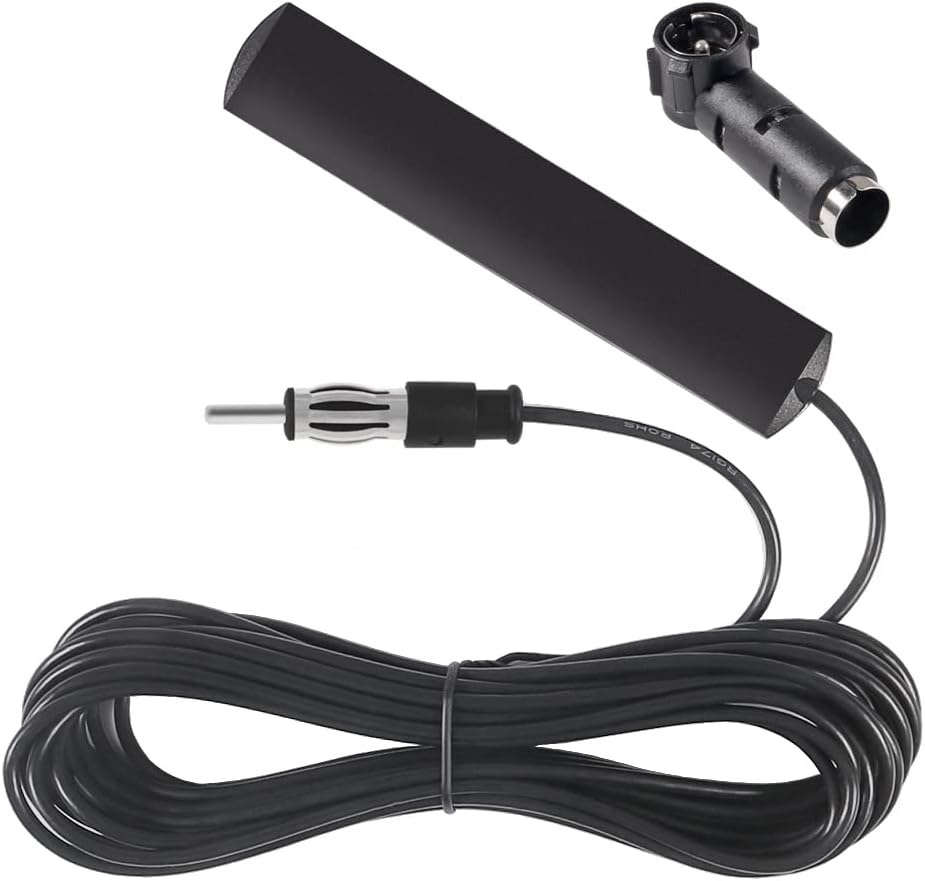 DORHEA Radio Antenna Car FM Stereo Electronic Universal Booster Antenna DIN Plug Adhesive Patch Hidden Windshield