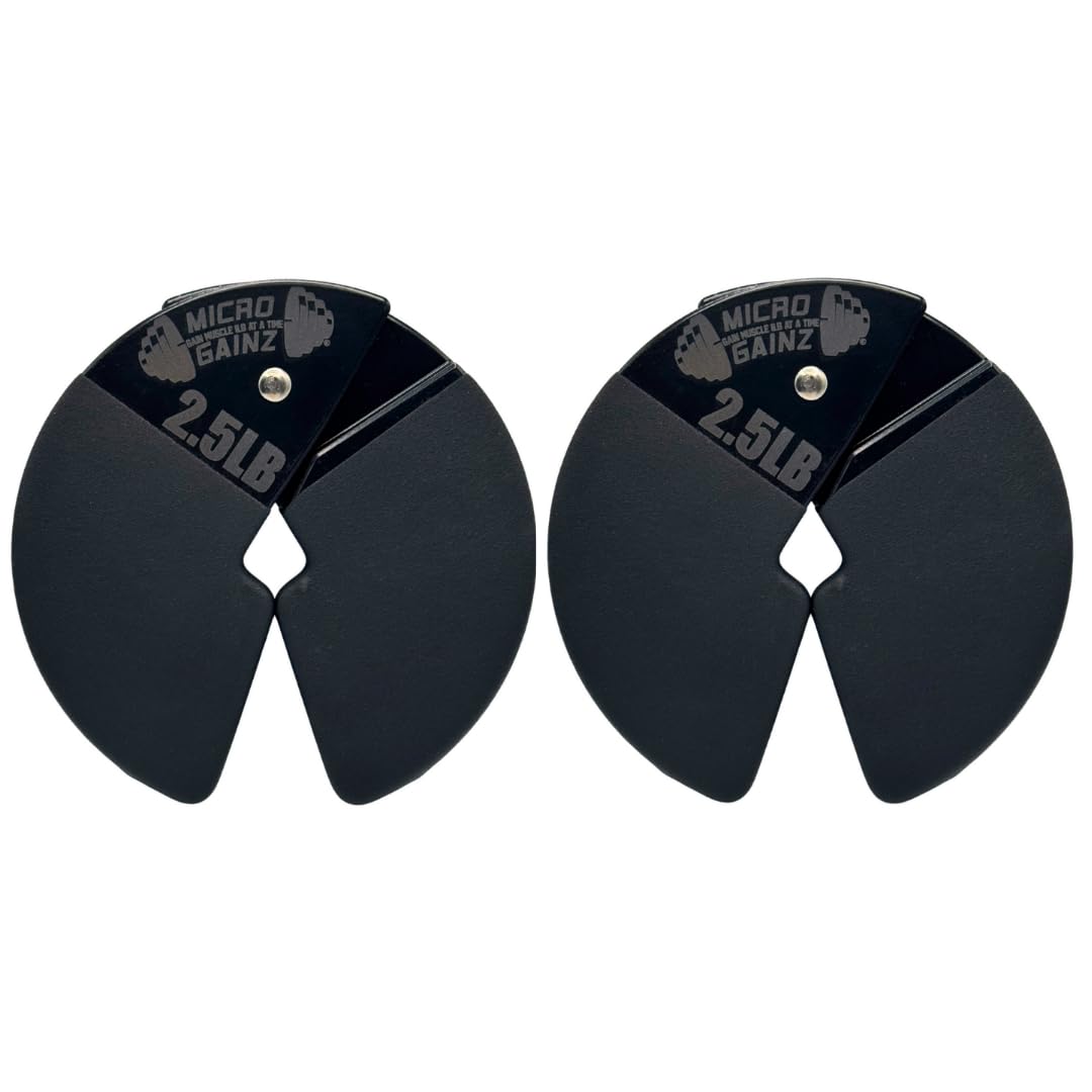 Micro Gainz Dumbbell Fractional 2.5 lb Weight Plate, Ideal for Micro Loading, (Choose Color) 2 Piece Fractional Weight Plates, Designed for Dumbbell Training, Made In USA (Black Dip Coated)