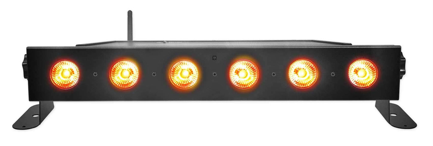 Rockville Best Strip 60 Pack Black 6 Battery-Powered 36W Each LED Strip Lights RGBWA+UV Wireless DMX Rechargeable Charging Case with Remotes Brackets and Cables for DJs and Event Lighting