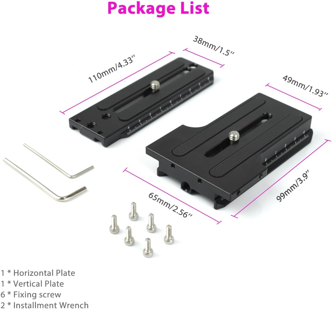 Akeipho RSC2 RS2/ RS3 L Bracket Vertical Mount Quick Release Plate for DJI Ronin / / S, Zhiyun Weebill S Gimbal, DSLR