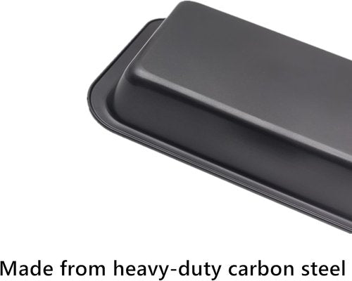 Heavy Duty Nonstick Baking Pan Set by [Brand Name] - 4 Pack Rectangle Carbon Steel | 12.6 x 8.6 Inch for Brownies, Lasagna & More