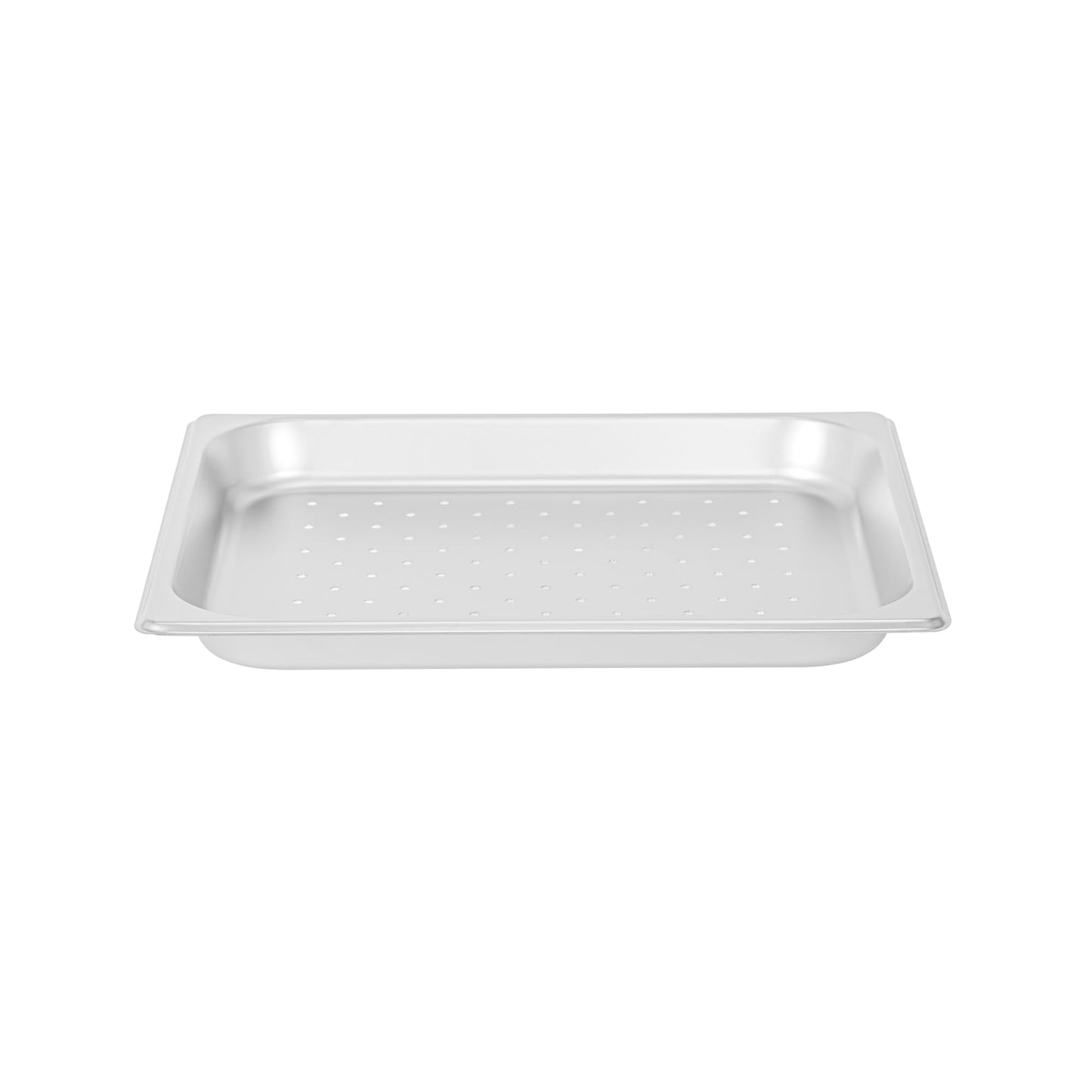 Restaurantware Steam Table Pan 12 Pack of Half Size Stainless Steel Perforated Hotel Pan Anti-Jam 1 1/4 Inch Deep Silver Commercial Kitchen Pan 24 Gauge