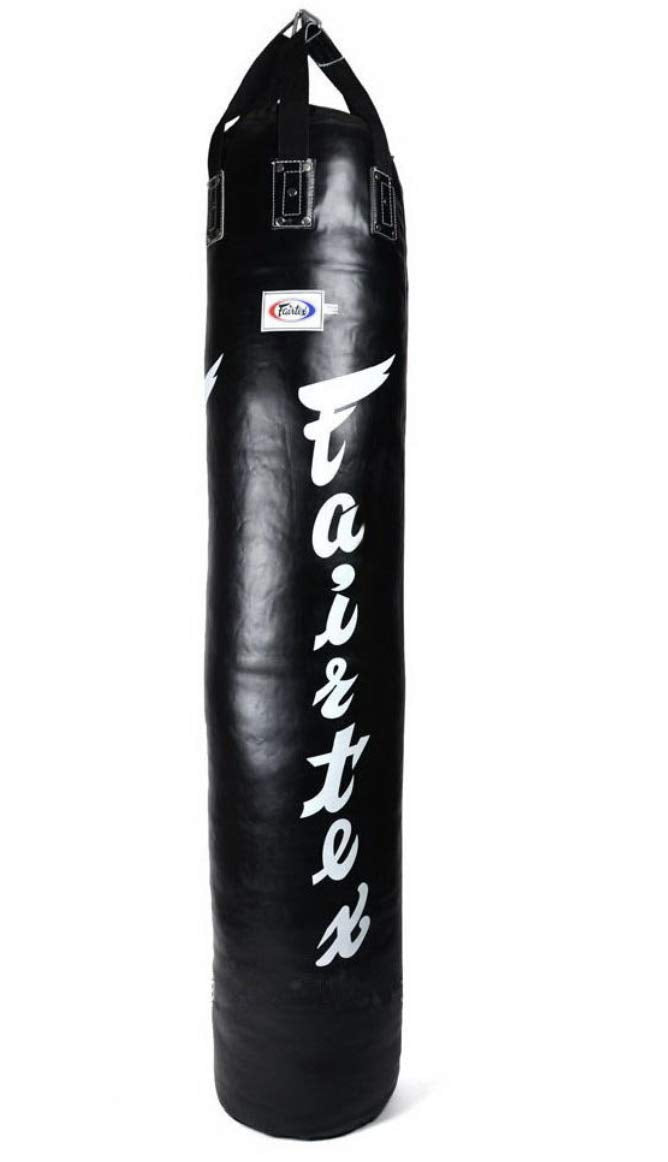 Fairtex HB6 6 Ft. Banana Bag Punching Bag for Muay Thai, Boxing, Kickboxing, MMA (HB6 Black Unfilled) - 14.17" W x 70.87" H