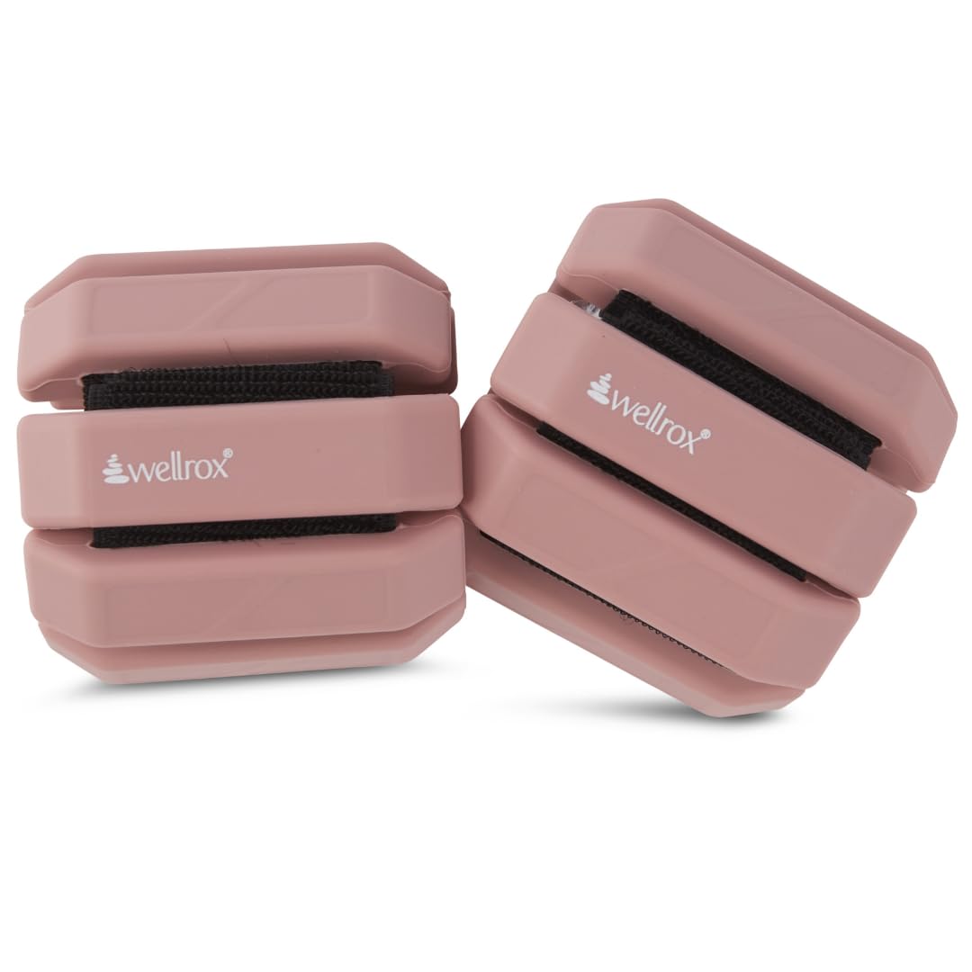 Wellrox Weighted Bangles Comfort Edition - 2.4lb (1.2lb Each Wrist Weight) Adjustable Ankle and Wrist Weights for Women & Men - Arm Weights For Walking, Pilates & Yoga
