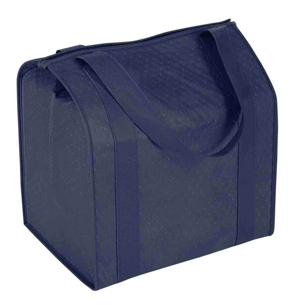 Mediz Hannah Large Capacity Heavy Duty Insulated Smart Shopping Bag - Strong Reusable Grocery Tote (2 Pack, Navy)
