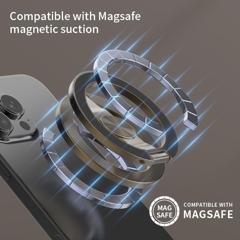 ACCREW Fidget Spinner Magnetic Phone Holder, Phone Grip Stand for iPhone Samsung & Magnetic Cases, Dual Sided Magnet