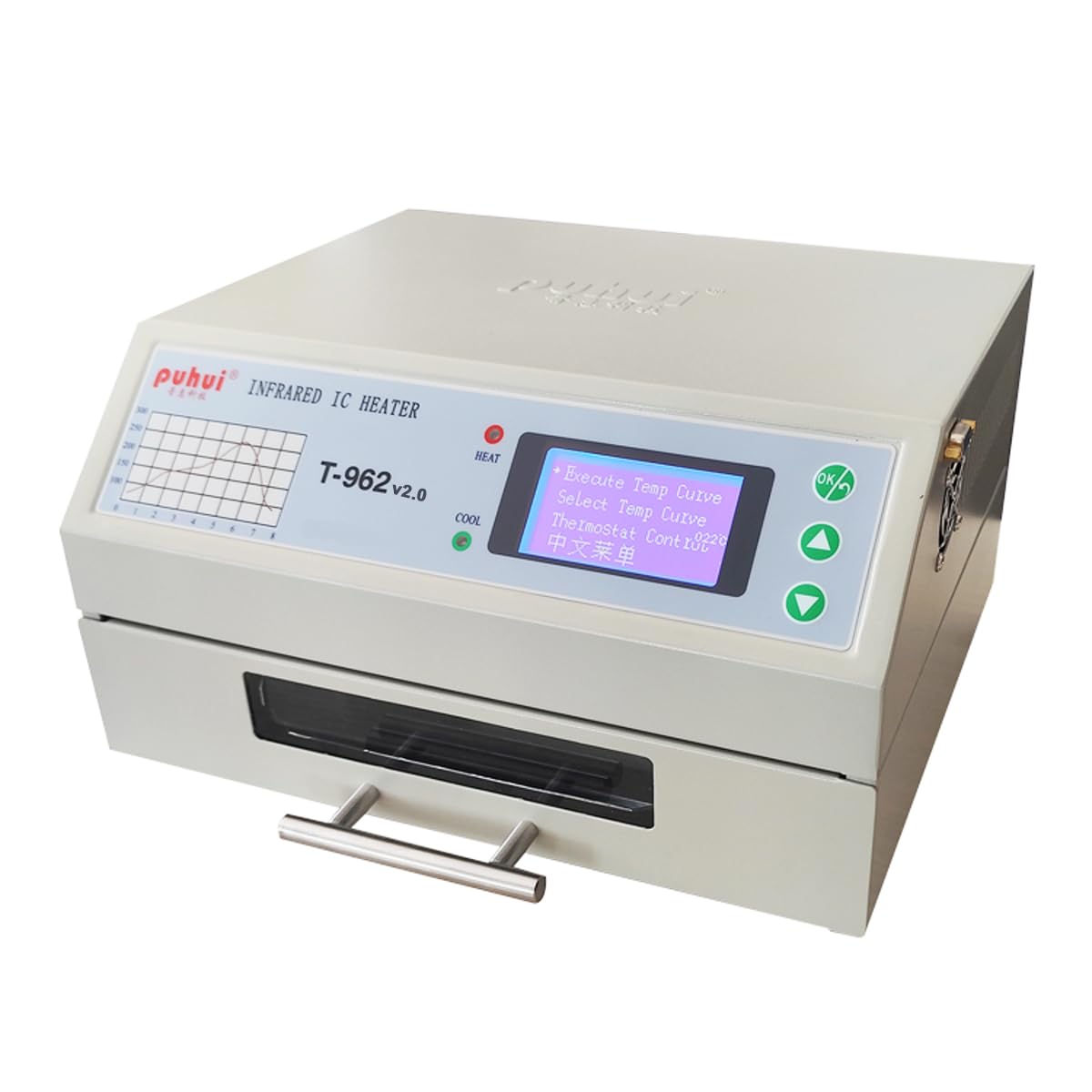 Huikizne Reflow Oven T-962 v2.0, 110V 800W Reflow Soldering Station, Micro-computer Control Reflow Soldering Machine with 7.1x9.3 Inch Soldering Area