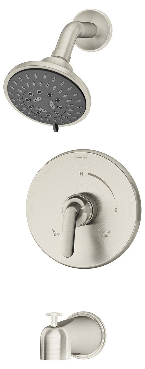 Symmons 5502-STN-TRM Elm 1-Handle 5-Spray Tub and Shower Faucet Trim, Satin Nickel