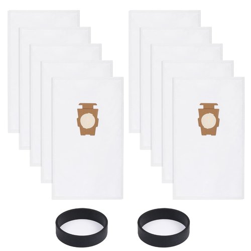 LOSKLENO 10 Pack Vacuum Cleaner Bags and 2 Belts Compatible with Kirby Vacuum Bags 204811, 204814, 205811 Style F, Fit for All Kirby Sentria Vacuum G Series, Avalir (10 Bags + 2 Belts)