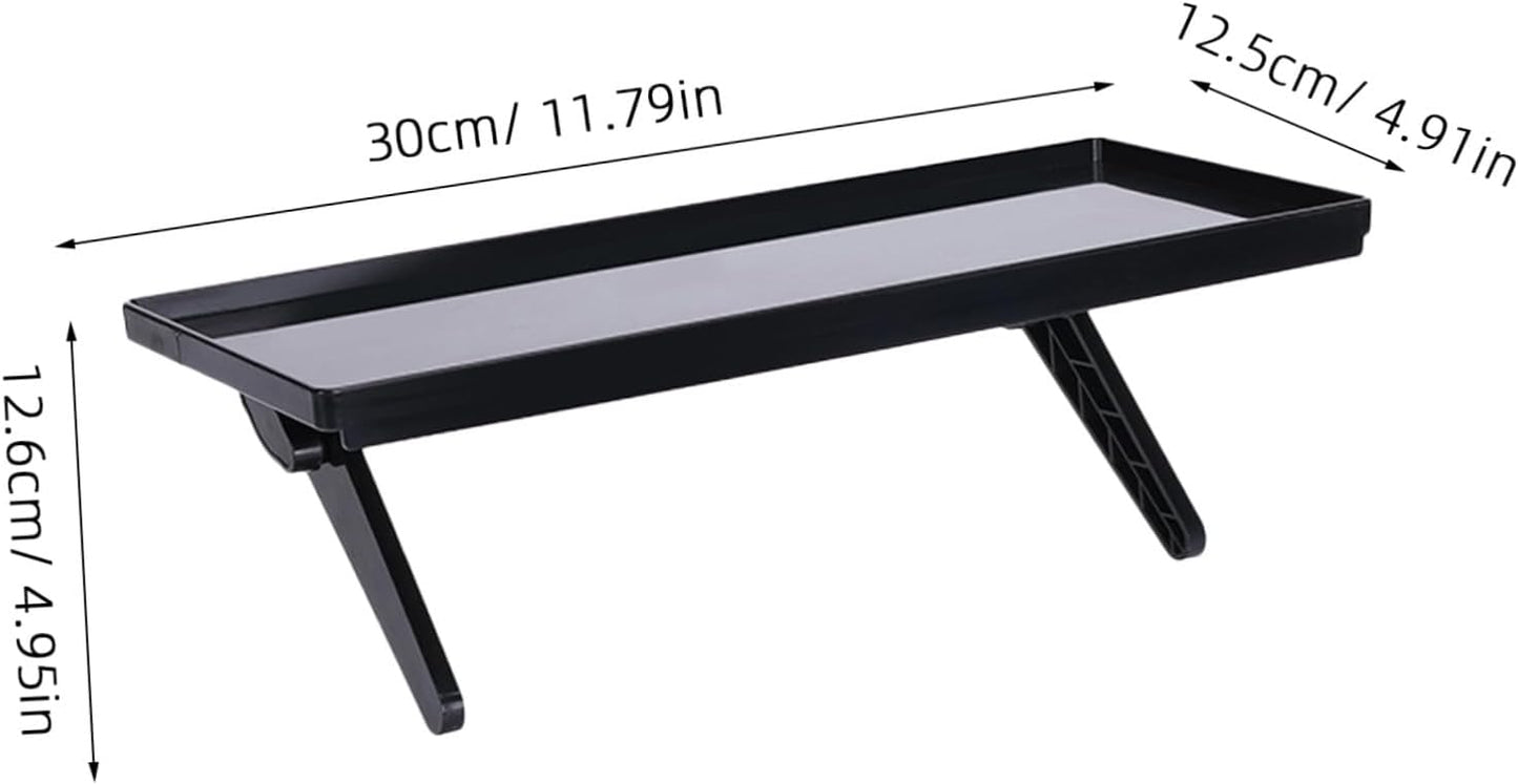 Wall-Mounted Black Monitor Shelf - Multifunctional Desktop Storage Rack