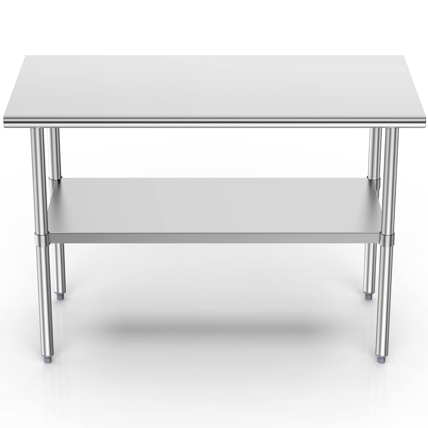 Stainless Steel Table for Prep & Work, 24x70 Inches, Metal Commercial Heavy Duty Table with Adjustable Under Shelf for Restaurant, Home and Hotel