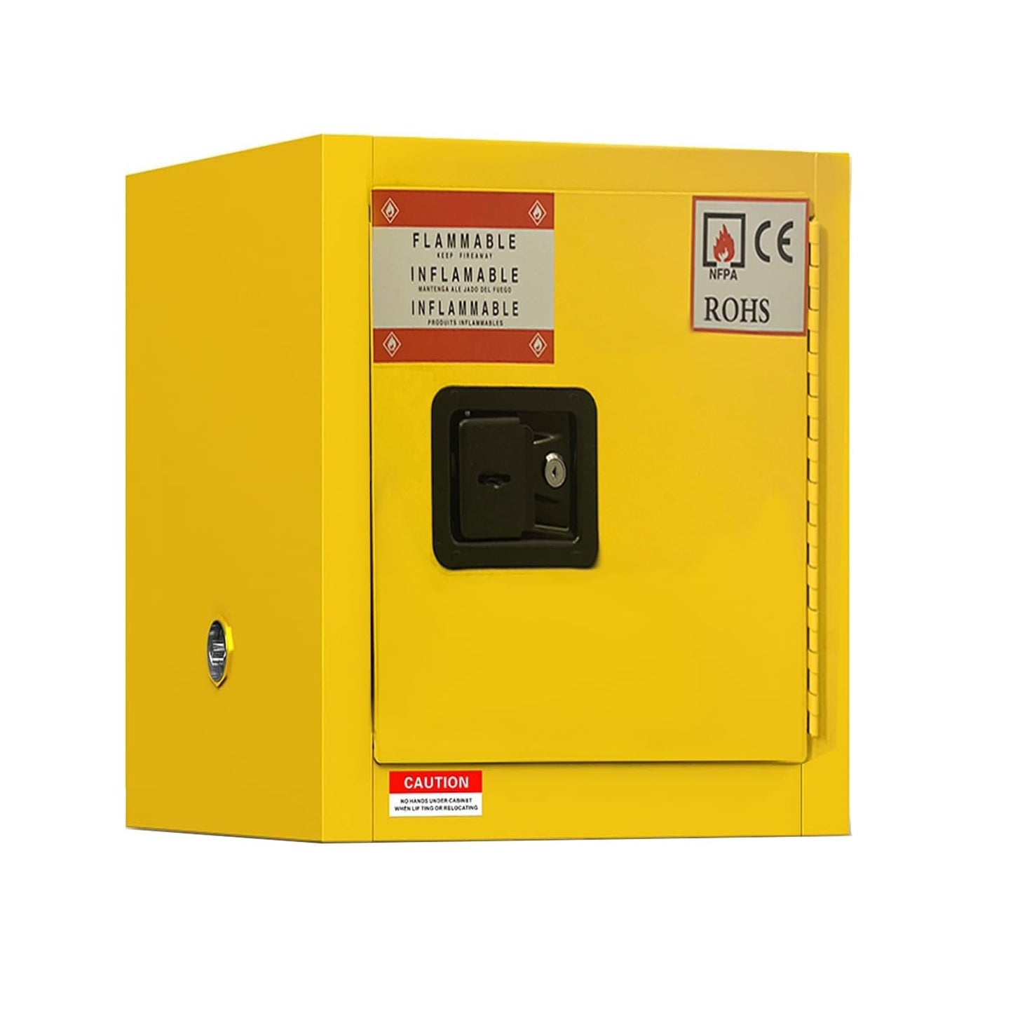 koxuyim Hazardous Steel Flammable Liquid Storage Cabinet 18.1" x 18.1" x18.3", Industry Safety Liquid Storage Fireproof Leakproof Cabinet Galvanized for Commercial Industrial and Home Use (4 Gal)