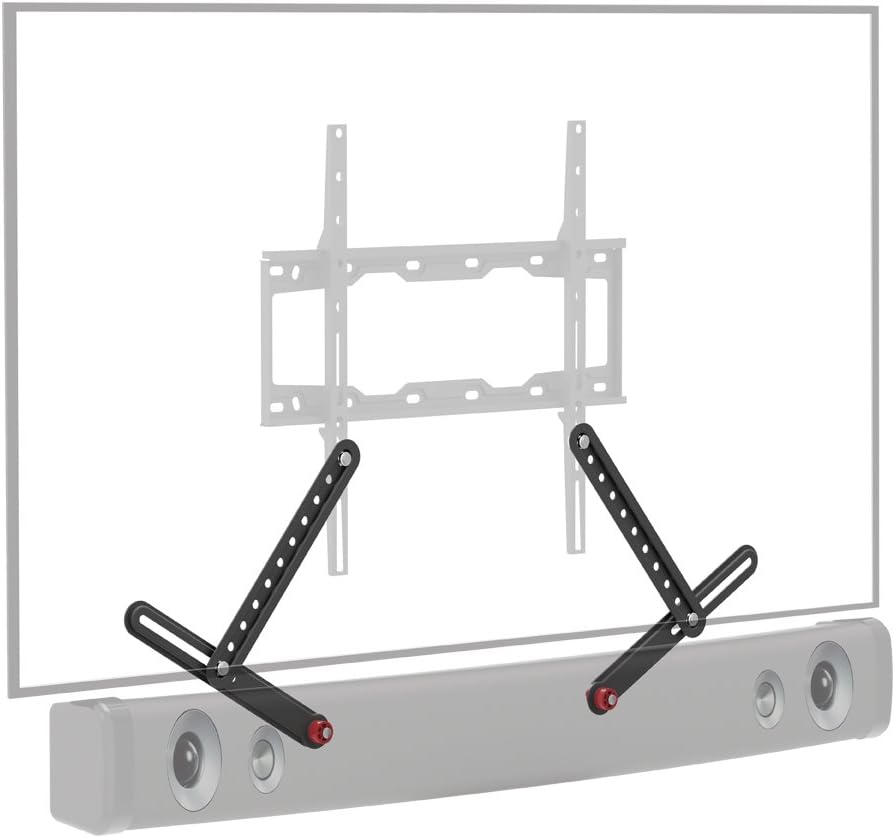 Barkan 13-80 inch, 14 lbs, Soundbar Mount, Adjustable Bracket for Mounting Above or Under The TV, Sizes Fits Most