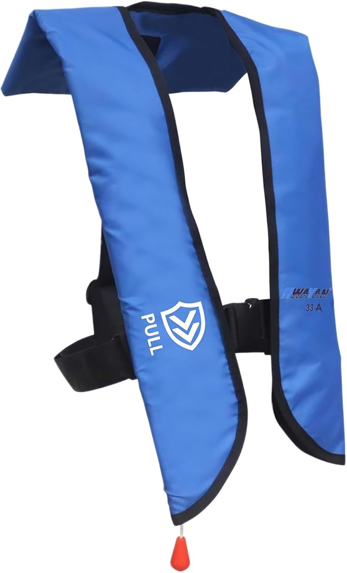 Automatic/Manual Inflatable Life Jacket| Inflatable PFD Kayak Vest Adult| Life Vest for Adults| Outdoor Water Sports| Supports up to 330 lbs|33g of Carbon Dioxide Cylinder