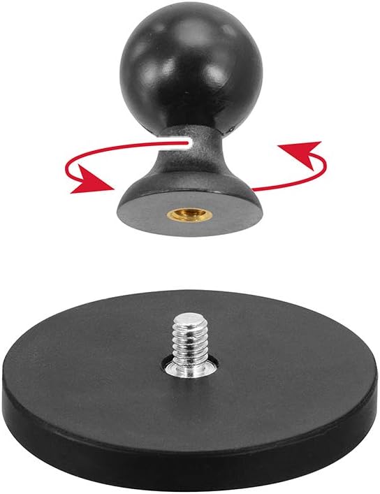 ARKON 65mm 25mm (1 inch) Diameter Round Heavy-Duty Magnetic Base with Ball