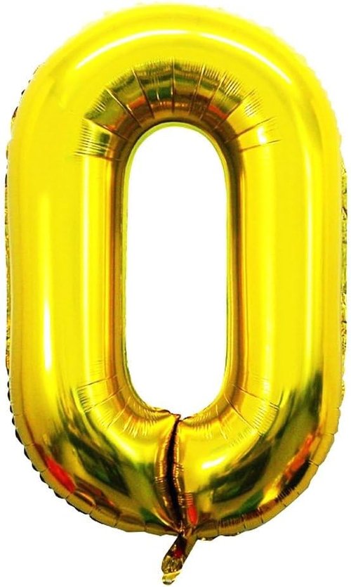 GOER Gold Foil Number 0 Balloons - 42 Inch Birthday & Anniversary Party Decorations | 10th-100th Celebrations