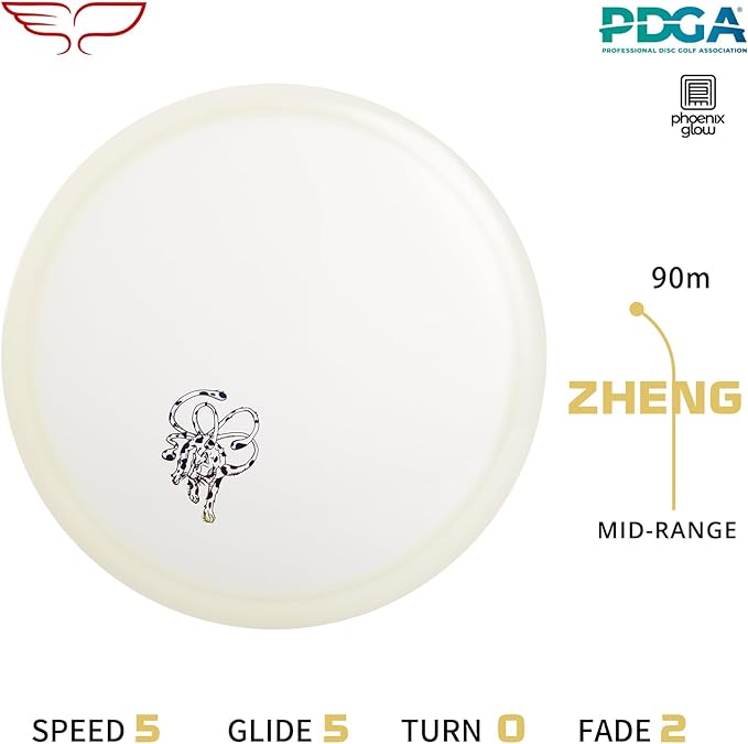 Yikun Stable Midrange Disc Golf Disc - 165-176g Glow-in-The-Dark & Standard Options | Reliable Flight for Outdoor Sports & Games | PDGA Approved (Color May Vary)