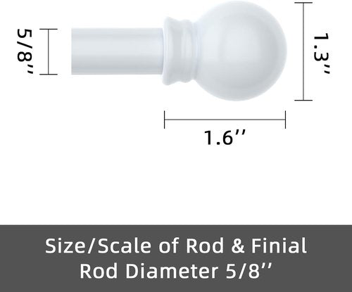 GXOACKJ Heavy-Duty Metal Curtain Rods - Decorative White, 66-120 Inch with Brackets