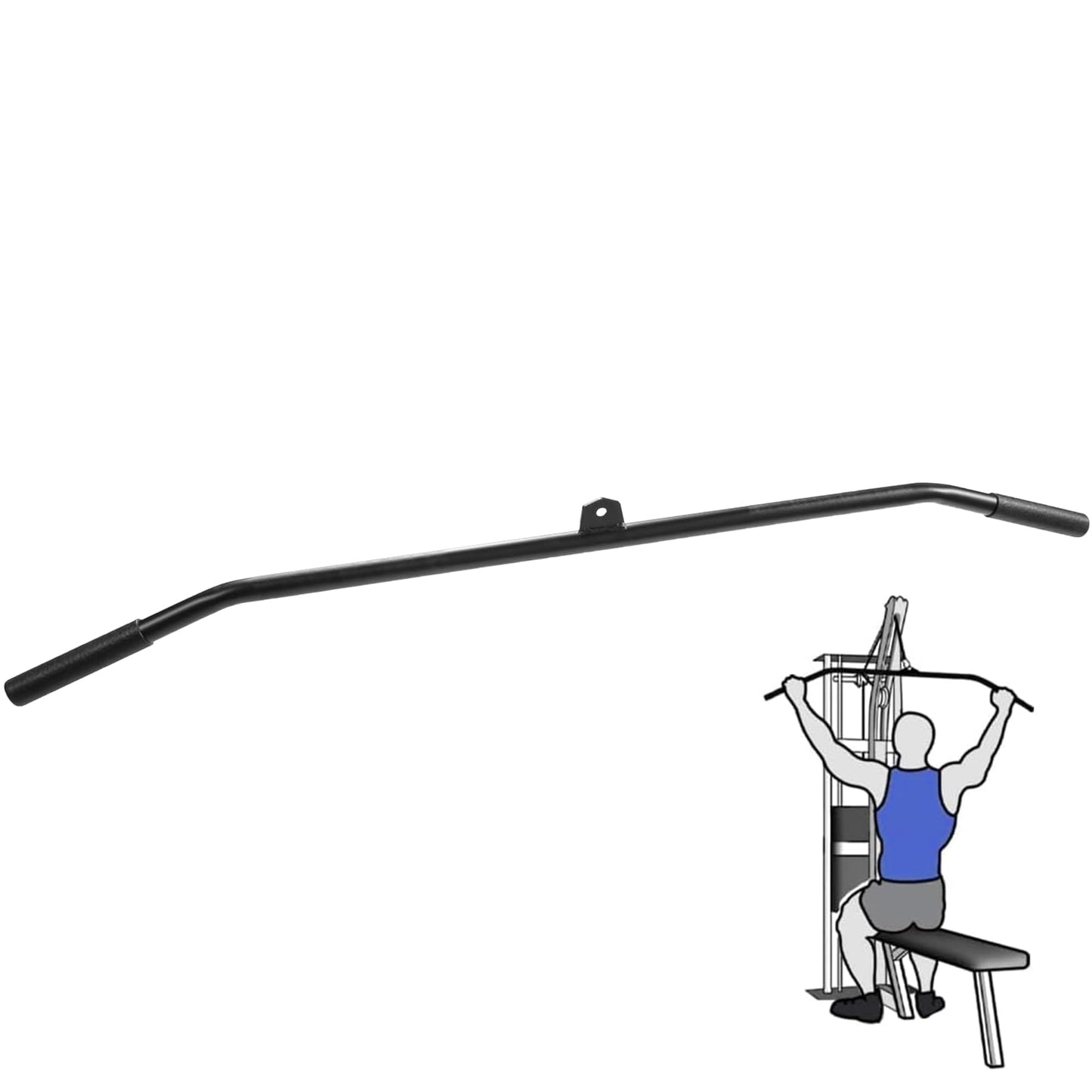Fitvids Cable Machine Attachment – LAT Pulldown Bar Attachment – LAT bar – Black