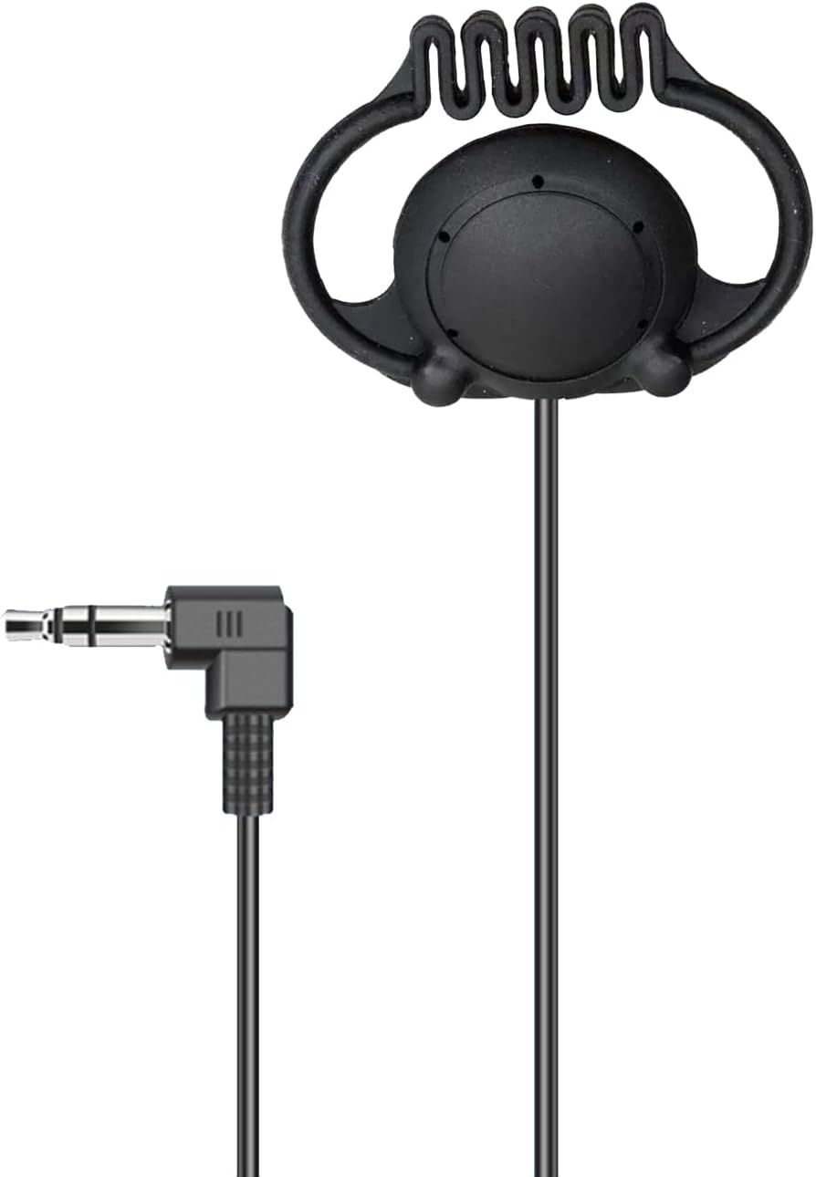 Generic 3.5mm MP3 Single Earphone Mono with D-Shaped Wave-Adjustable Design Plug, for Tour Guide System Receiver Radio