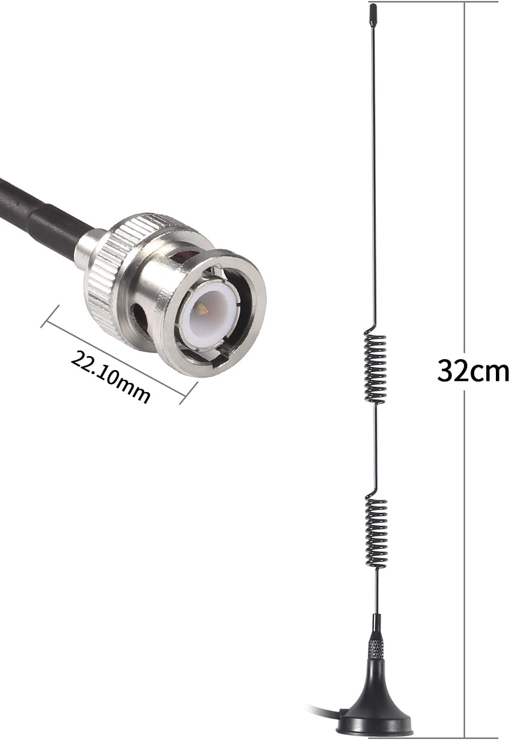 DORHEA 20-1300MHz Police Scanner Antenna HF VHF UHF Two Way Ham Radio Scanner BNC Male Antenna Base Antenna Compatible