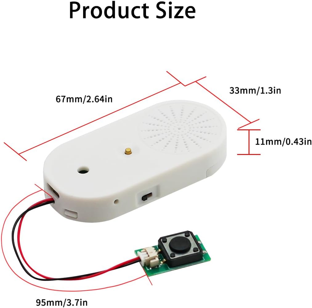 JRGKJCP Chip,16MB MP3 Sound Module Voice Push Button Control Activated Audio Box for Gift Box,Crafts, Christmas,New